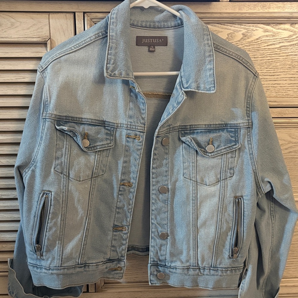Just USA Light Blue Denim Jacket - Men's Washed Jean Jacket

NEW without tags